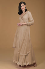 Beige Inara Zardozi Hand Embroidered Kalidaar Dress