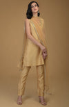 Nude Gold Zardozi Hand Embroidered Suit