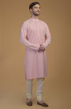 Pale Pink Kurta With Pintuck Detail