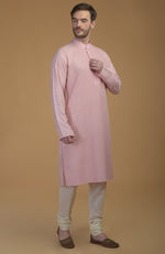 Pale Pink Kurta With Pintuck Detail