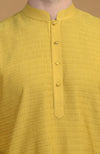 Sunglow Yellow Kurta With Pintuck & Kantha Detail