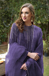 Cherry Red Crystal and Beads Shower Hand Embroidered Kurta Set
