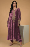 Hawthorn Rose Kashmiri Tilla Aari Embroidered Choga Kurta Set