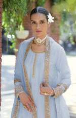 Ivory-Gold Marori Beads & Sequin Hand Embroidered Kurta Set