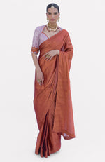 Copper Pure Tissue Saree & Zardozi Embroidered Blouse