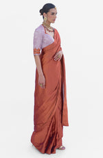 Copper Pure Tissue Saree & Zardozi Embroidered Blouse