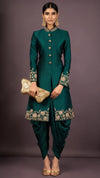 Mehr Embroidered Emerald Green Jacket Set