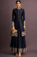 Ruhani Embroidered Maroon Jacket Set