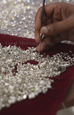 NAIRA- Ivory Crystal & Pearl Beads Hand Embroidered Princess Gown
