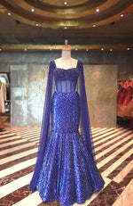 LAILA Sapphire Starlet Embroidered Corset Mermaid Lehenga Set