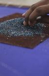 Midnight Blue bead and Sequin Hand Embroidered Saree