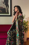 Masterpiece Black Parsi Gara Hand Embroidered Saree