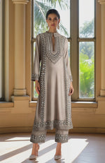 Champagne Bead and Crystal Embroidered Kurta set