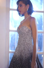 Crystella Black Crystal Hand Embroidered Ball Gown